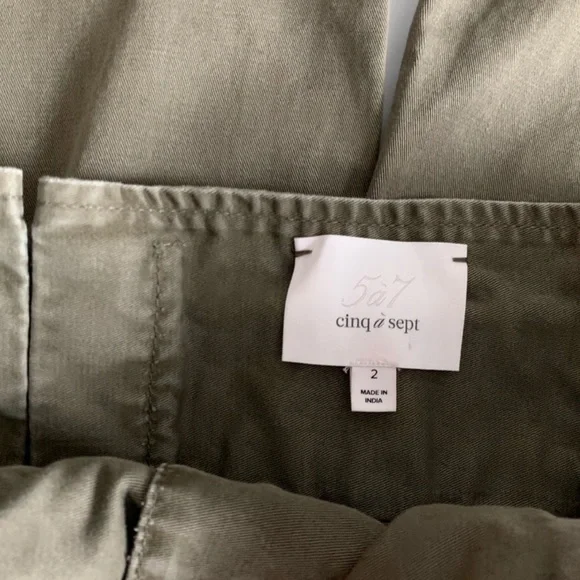 Cinq á Sept Army Paperbag Waist Wide Leg Culottes - Picture 4 of 6